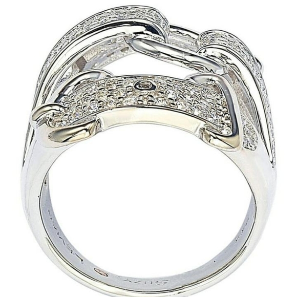 Sterling Silver CZ Triple Buckle Ring Size 7 NWT - Picture 8 of 15